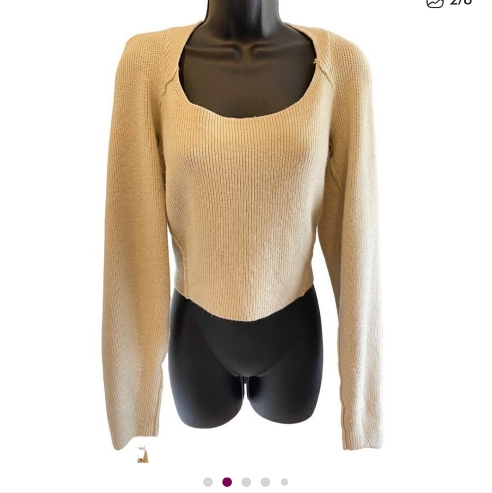 Free People Saffron Style Sweater: Boho Coquette Cottagecore Knit Pullover XS - Picture 5 of 8